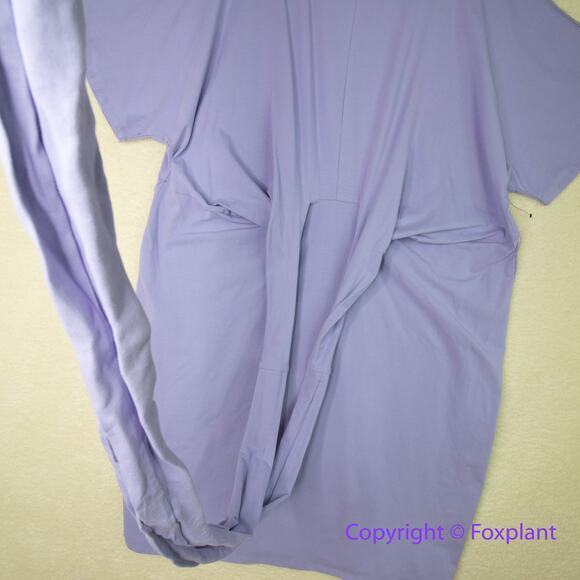 New! ELOQUII Women's Plus Size Cross Front Flutter Sleeve Dress purple, 26 - Picture 5 of 12